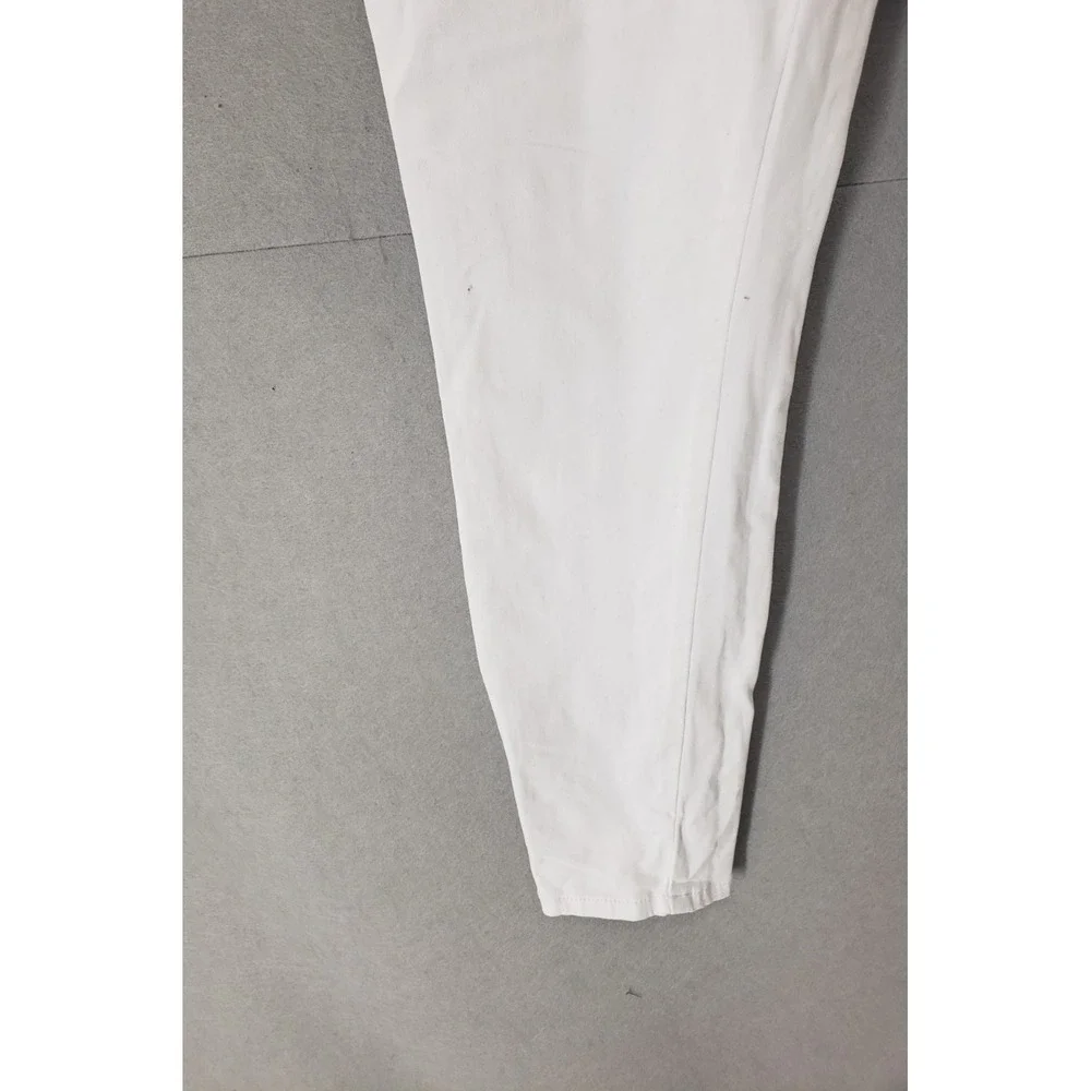 GUESS Women Jeans 29 White Cotton‎ Mid Rise Straight Skinny Fit Denim Trousers